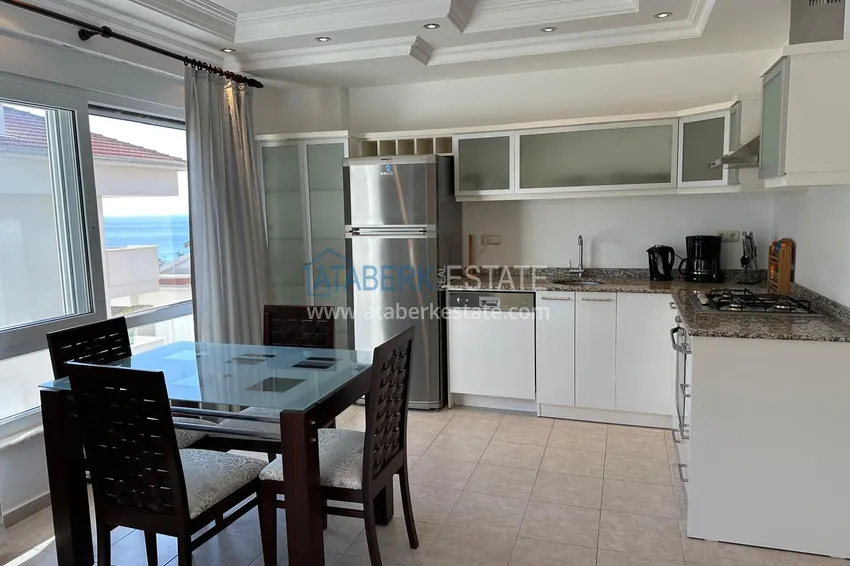 Purchase  Furnished 2+1 apartment with sea view, suitable for a residence permit - Alanya center, Cleopatra beach area 2 