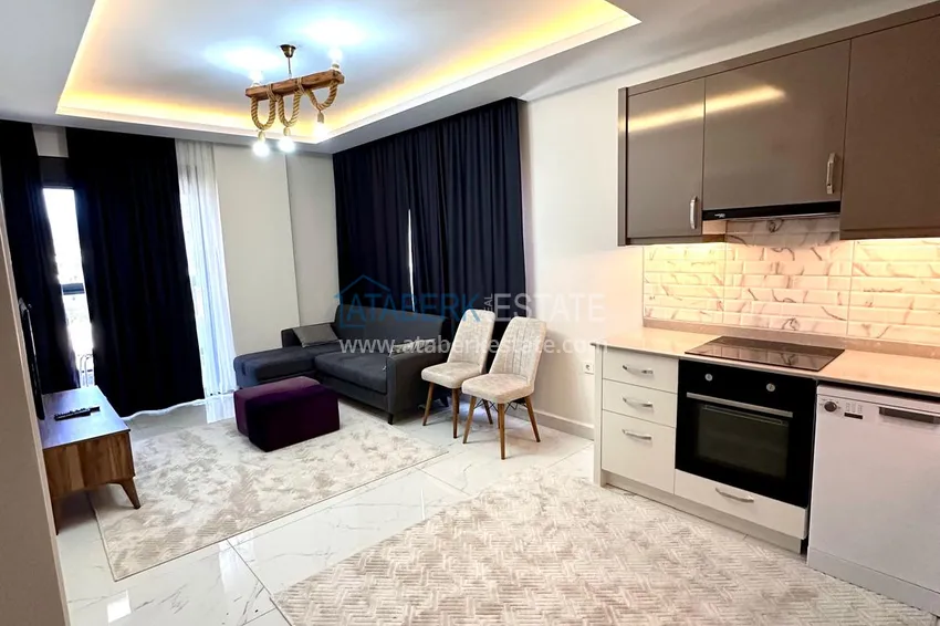 Purchase 1+1 apartment with new furniture and a glazed balcony in a new building — Alanya, Upper Oba district 2 