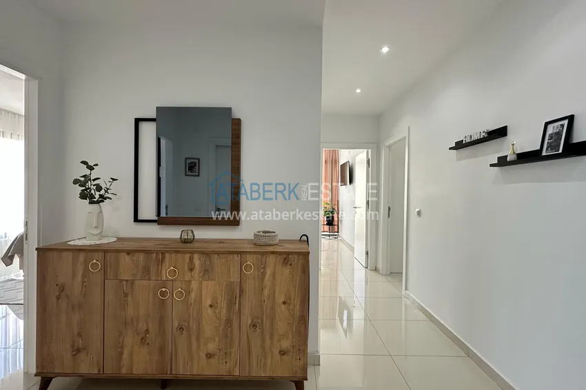 Purchase  3+1 linear apartment with furniture in an elite residence — Alanya, Kestel district  4 