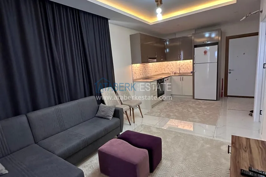 Purchase 1+1 apartment with new furniture and a glazed balcony in a new building — Alanya, Upper Oba district 4 
