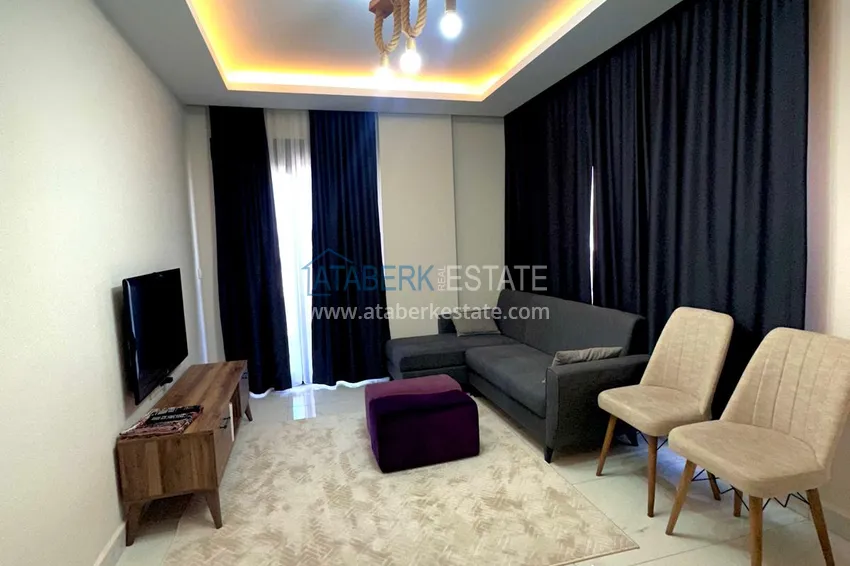 Purchase 1+1 apartment with new furniture and a glazed balcony in a new building — Alanya, Upper Oba district 6 
