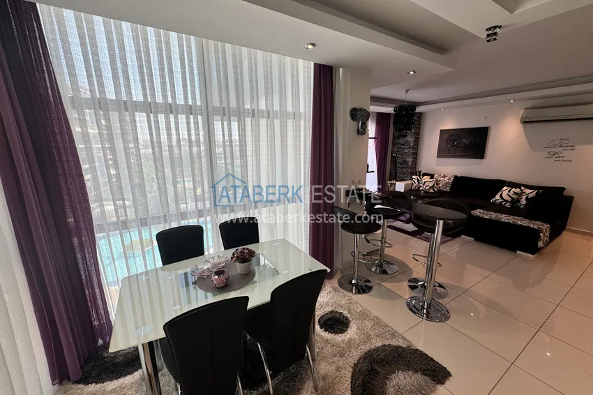Purchase Furnished 2+1 apartment in a prestigious complex in Alanya, Cikcilli — suitable for a residence permit 10 