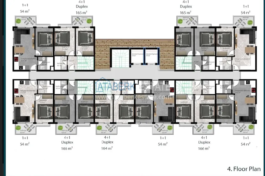 Buy cheap Spacious duplex penthouse with panoramic mountain views — Alanya, Upper Oba 1 
