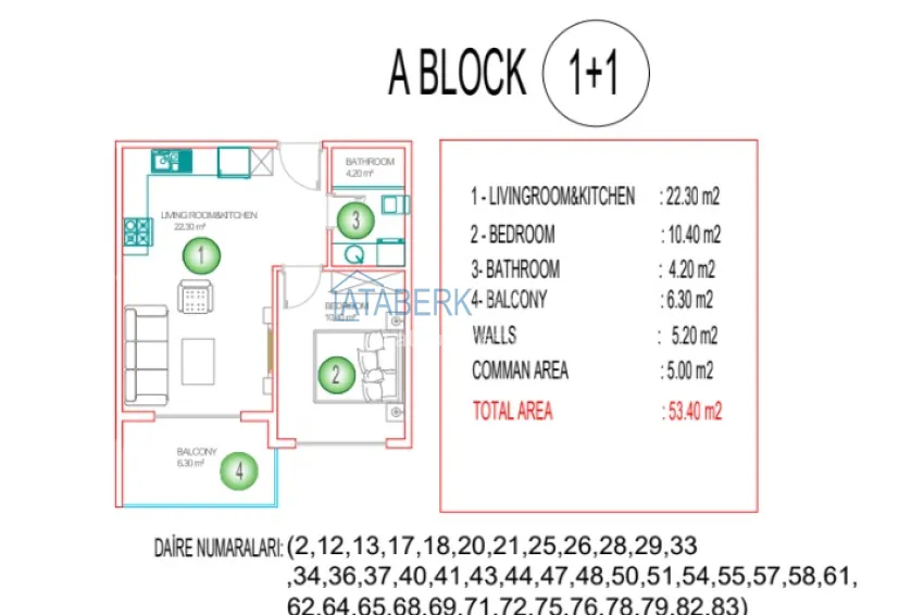 Buy cheap 1+1 apartment in Alanya, Mahmutlar district, with a fine finish 1 