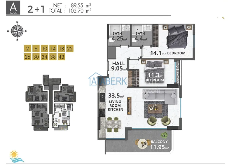 Buy cheap Three-room apartment with a fine finish in the center of Mahmutlar — Alanya 1 