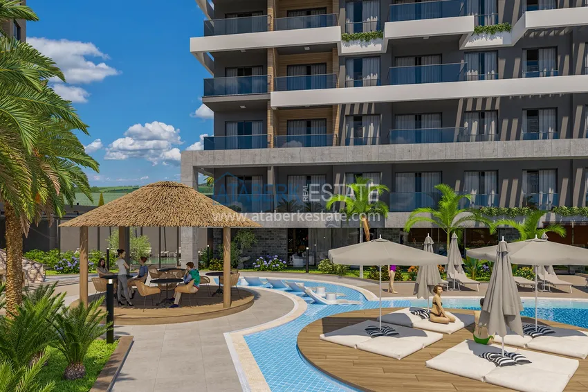 1+1 apartment from an investor in a complex under construction — Alanya, Kestel district 11 