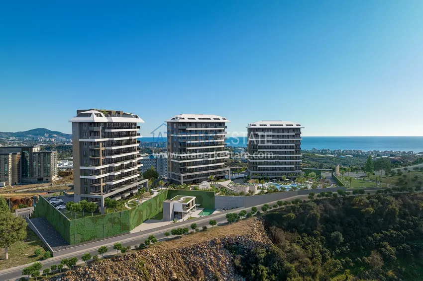 1+1 apartment from an investor in a complex under construction — Alanya, Kestel district 1 