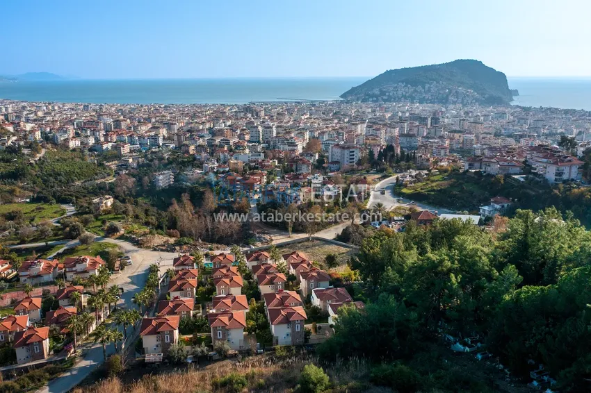 Furnished 3+1 villa in Alanya, with spectacular panoramic views — Tepe mountain area 1 