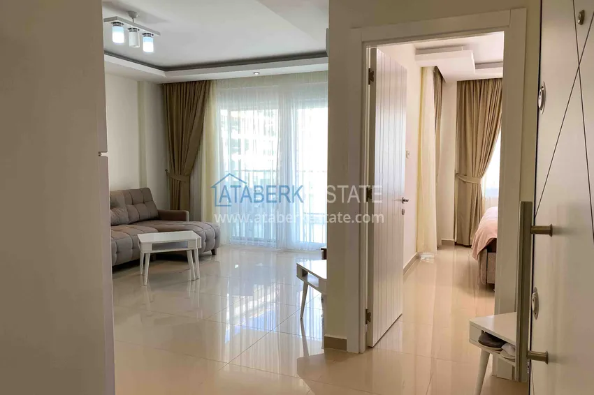 Purchase  Turnkey 1+1 apartment with a glazed balcony in a complex with a private beach — Avsallar, Alanya 1 