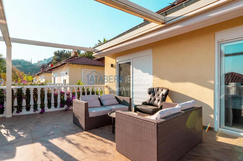 Purchase  Furnished 3+1 villa in Alanya, with spectacular panoramic views — Tepe mountain area 24 