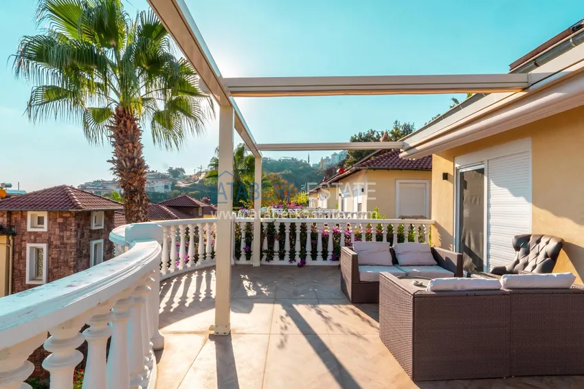 Purchase  Furnished 3+1 villa in Alanya, with spectacular panoramic views — Tepe mountain area 25 