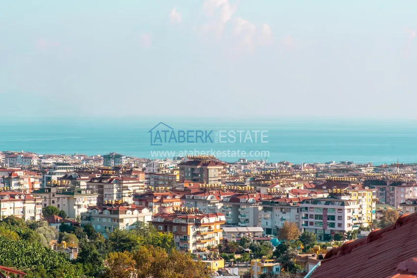 Purchase  Furnished 3+1 villa in Alanya, with spectacular panoramic views — Tepe mountain area 27 