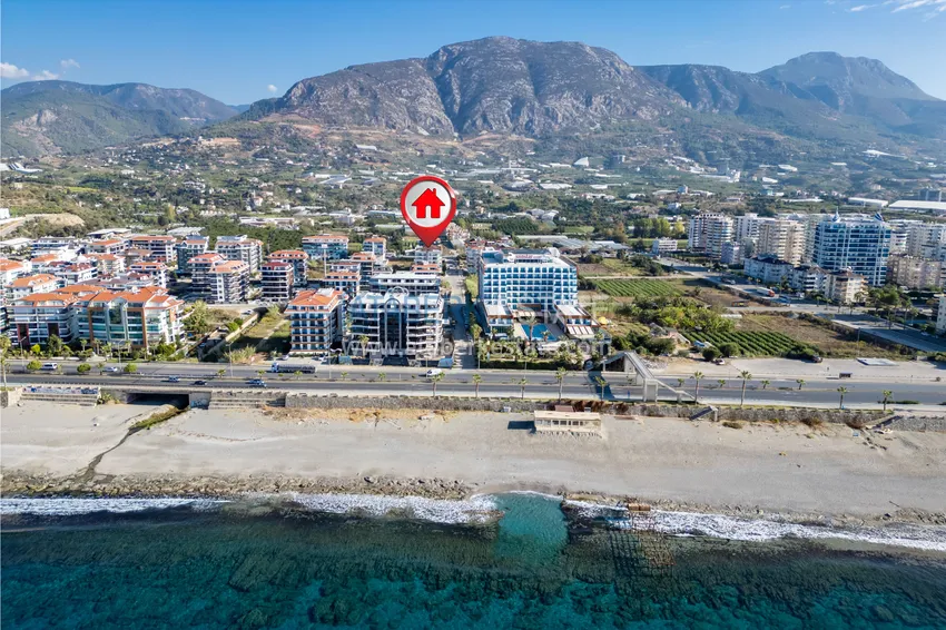 Turnkey duplex penthouse with sea view, 150 meters from the beach — Kestel, Alanya 2 