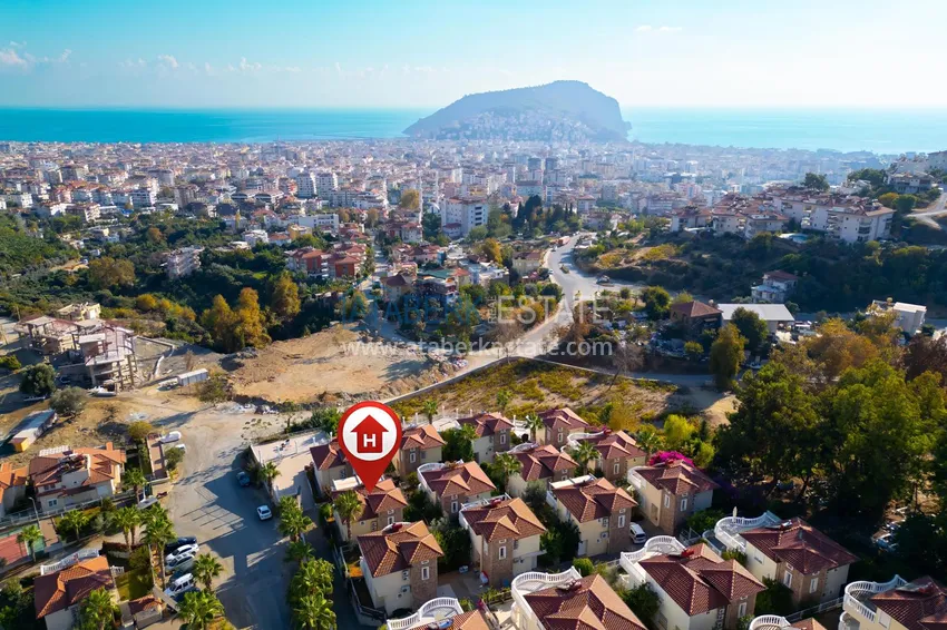 Furnished 3+1 villa in Alanya, with spectacular panoramic views — Tepe mountain area 2 