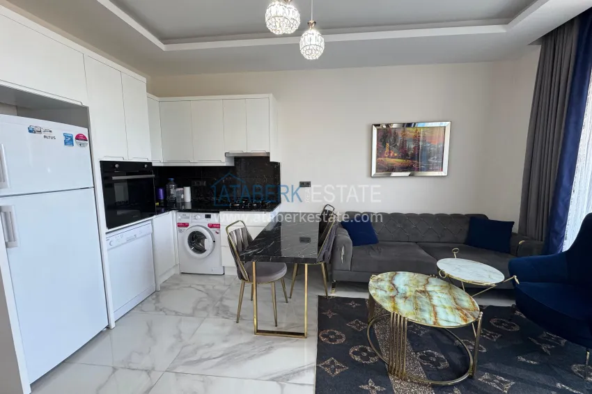 Purchase One bedroom apartment with furniture and sea view at a bargain price — Kargicak, Alanya 2 