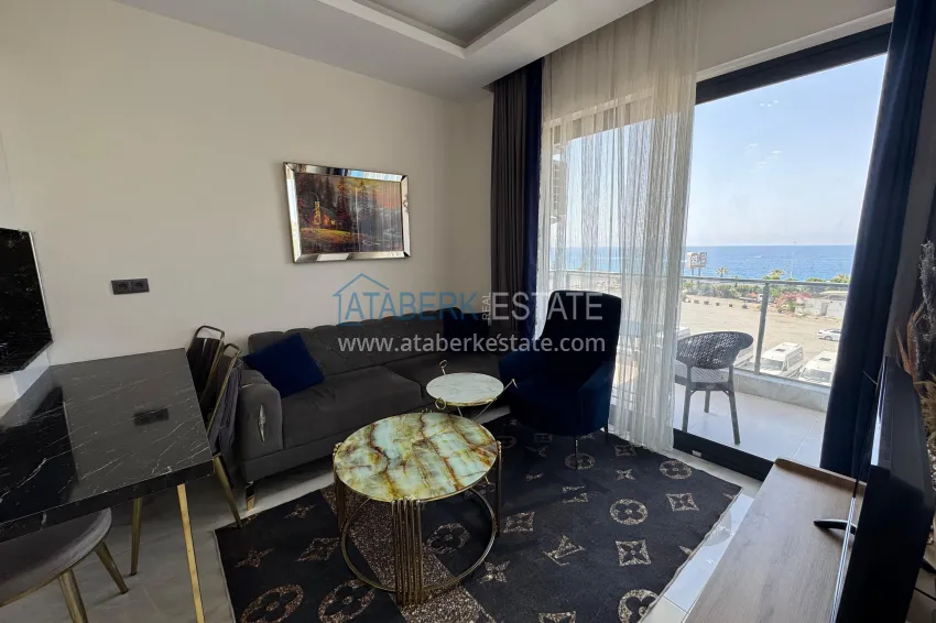 Purchase One bedroom apartment with furniture and sea view at a bargain price — Kargicak, Alanya 5 