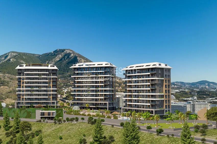 1+1 apartment from an investor in a complex under construction — Alanya, Kestel district 5 