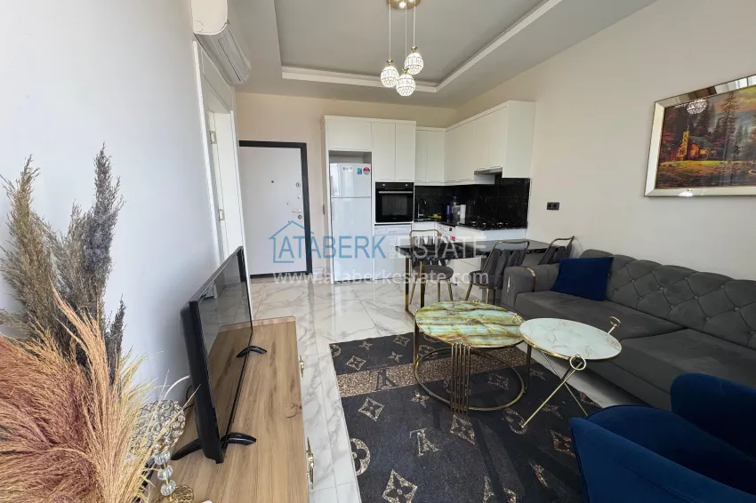 Purchase One bedroom apartment with furniture and sea view at a bargain price — Kargicak, Alanya 7 