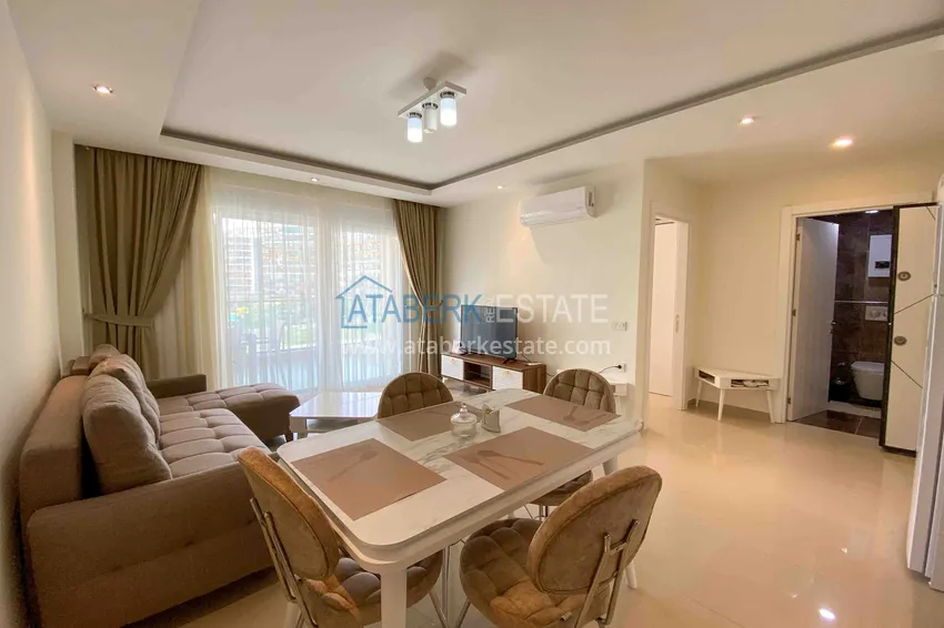 Purchase  Turnkey 1+1 apartment with a glazed balcony in a complex with a private beach — Avsallar, Alanya 7 