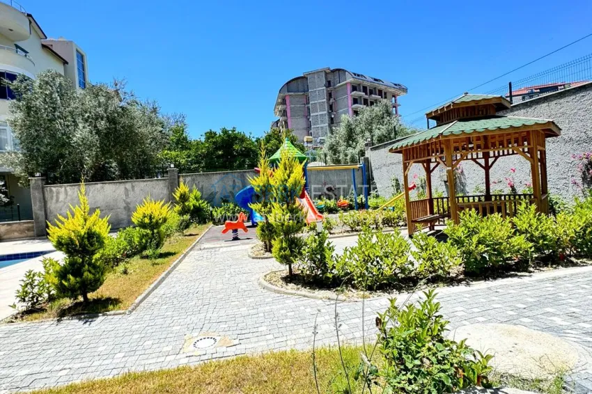 Finished 1+1 apartment in a cozy complex — Alanya, Avsallar district 7 
