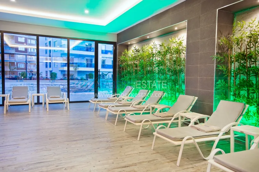 Apartment for rent in Alanya, Tosmur area - furnished, spacious terrace, luxury complex, 250 m beach 22