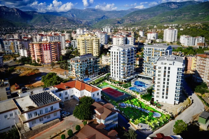 Apartment for rent in Alanya, Tosmur area - furnished, spacious terrace, luxury complex, 250 m beach 3