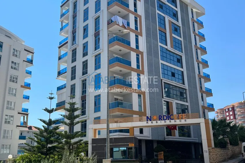 Apartment for rent in Alanya, Tosmur area - furnished, spacious terrace, luxury complex, 250 m beach 5