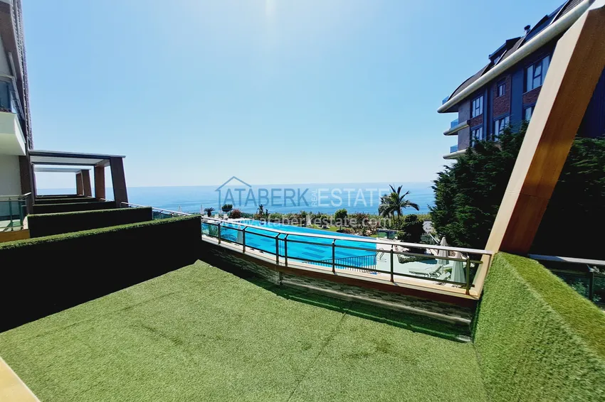 Purchase  Luxury View Apartment with furniture and open terrace - Kargycak, first coastline 2 