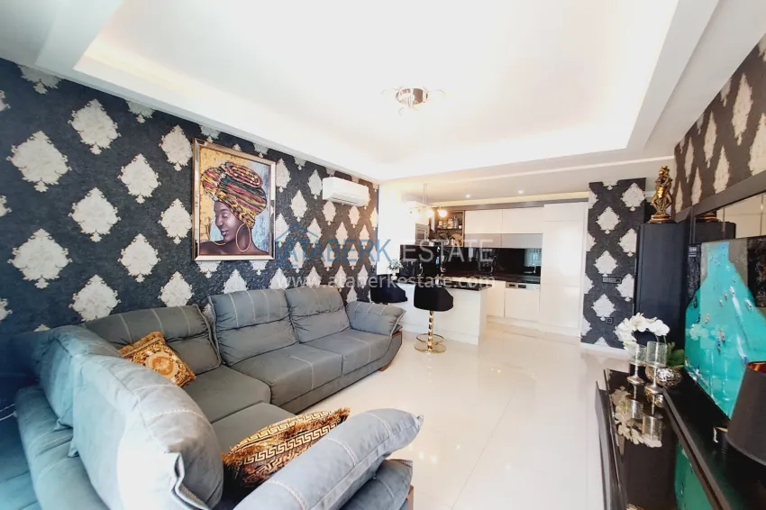 Purchase Furnished apartment 1+1 with sea view in luxury complex - Kargycak, first coast line 7