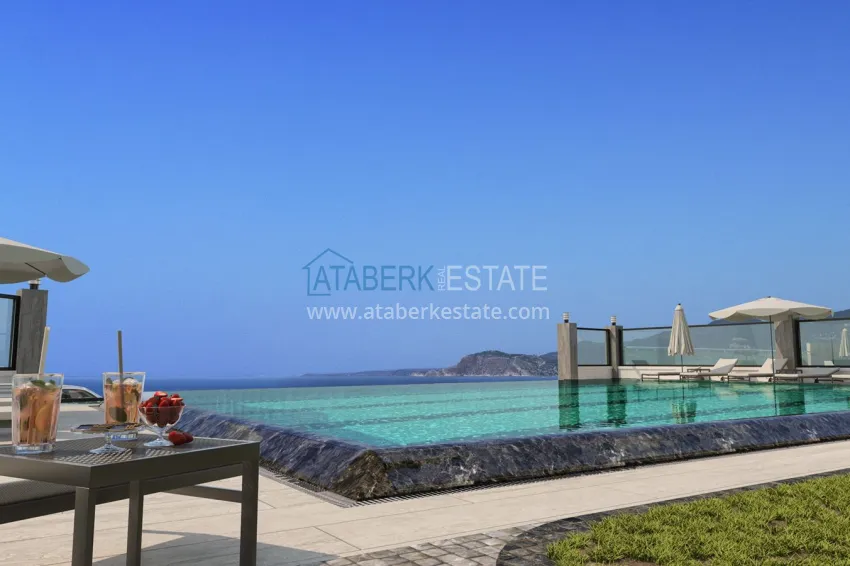 Furnished apartment 1+1 with sea view in luxury complex - Kargycak, first coast line 8