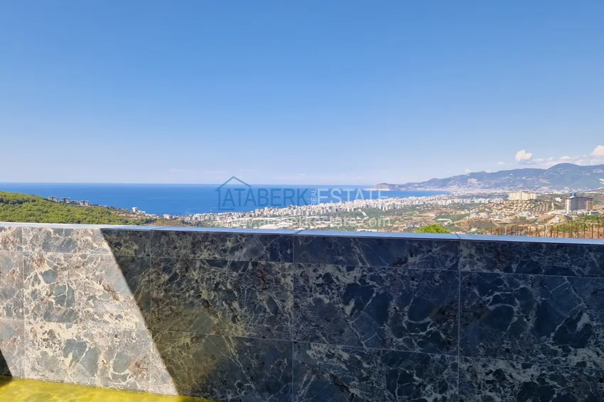 Purchase  View three-storey furnished villa in Kargycak, Alanya - suitable for citizenship 18 