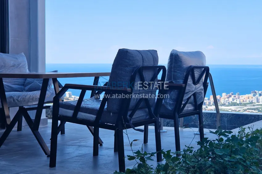 Purchase  View three-storey furnished villa in Kargycak, Alanya - suitable for citizenship 19 