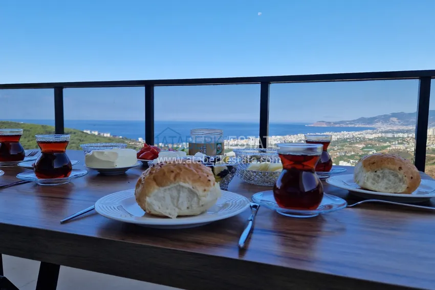 Purchase  View three-storey furnished villa in Kargycak, Alanya - suitable for citizenship 20 