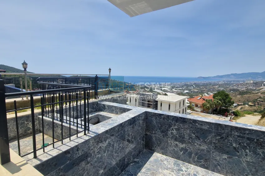 View three-storey furnished villa in Kargycak, Alanya - suitable for citizenship 6 