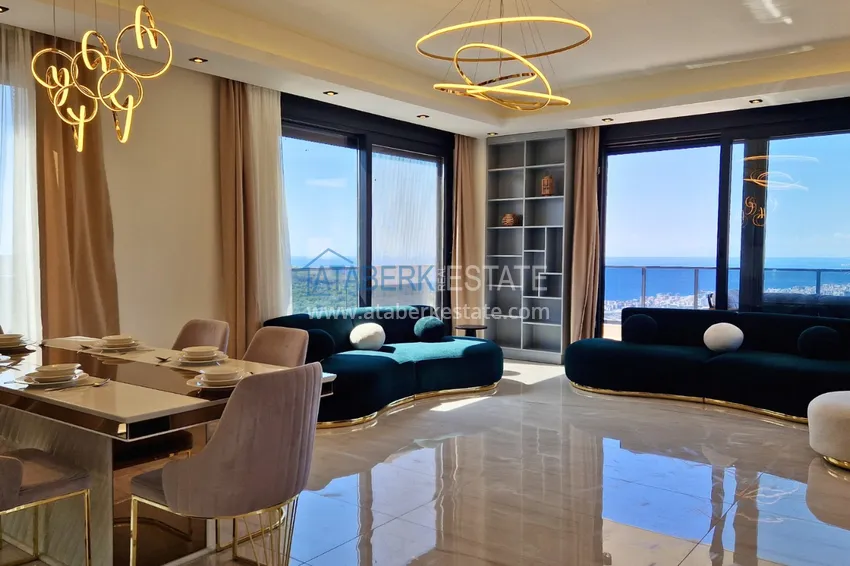 Purchase  View three-storey furnished villa in Kargycak, Alanya - suitable for citizenship 1 