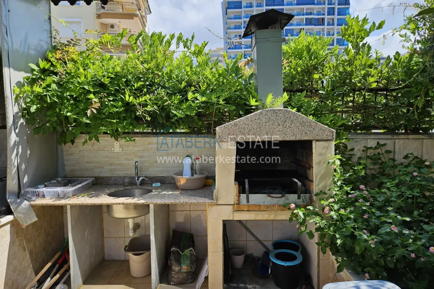 Two-bedroom apartment with furniture and sea view - first coastal apartment, Kestel Alanya 10 