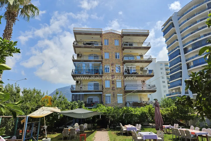 Two-bedroom apartment with furniture and sea view - first coastal apartment, Kestel Alanya 7 