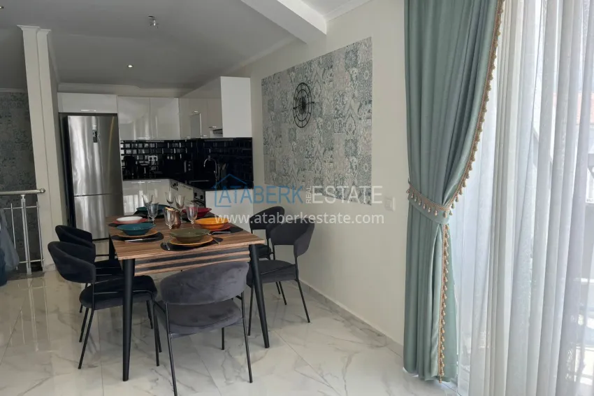 Purchase 4+1 duplex penthouse in an ultra-luxury complex with a private beach — Alanya, Kestel 1