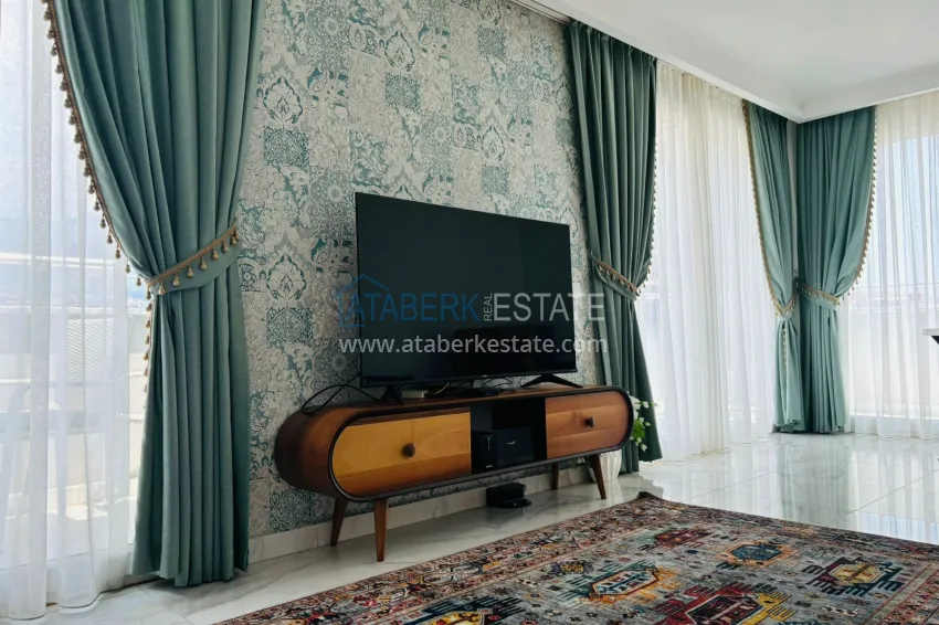 Purchase 4+1 duplex penthouse in an ultra-luxury complex with a private beach — Alanya, Kestel 2