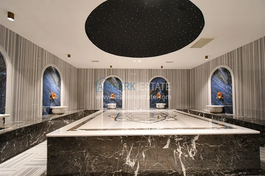 Furnished apartment with sea view in a premium complex — Tosmur, Alanya 15 