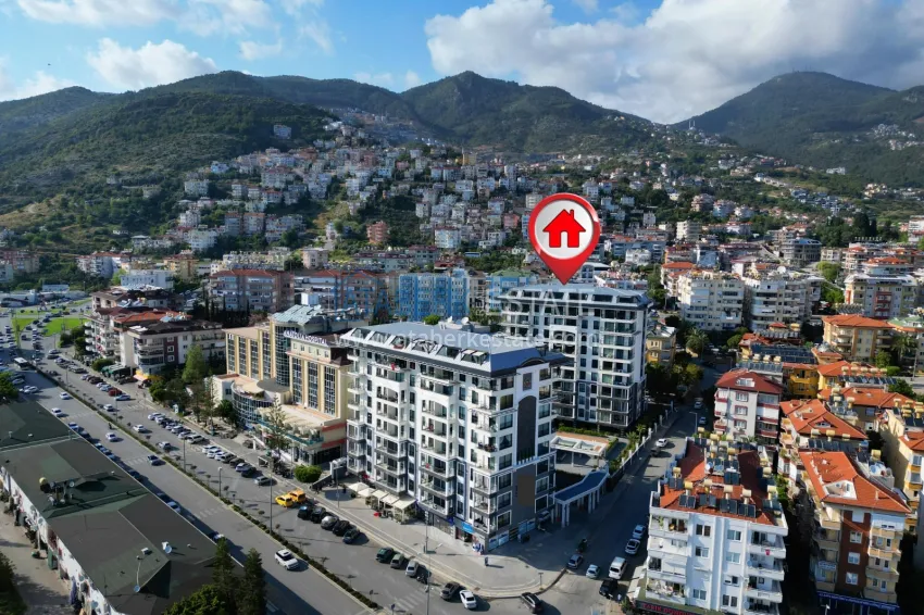 1+1 apartment with a view of the Kale fortress — the center of Alanya, a new complex 4