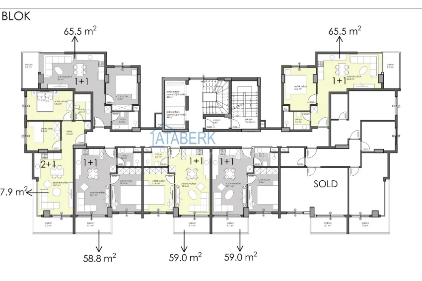 Buy cheap 1+1 apartment with a view of the Kale fortress — the center of Alanya, a new complex 1