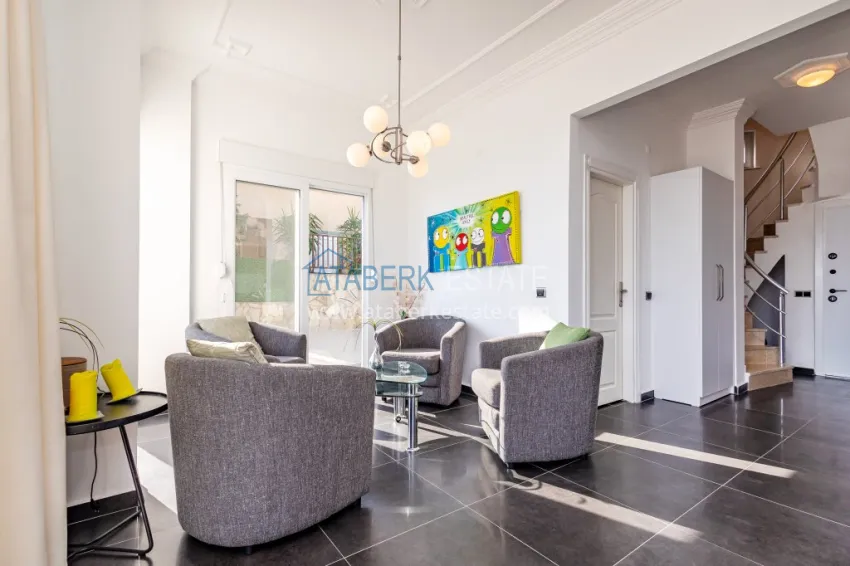 Purchase 3+1 panoramic private villa with furniture and swimming pool in Tepe, Alanya — suitable for a residence permit 12 