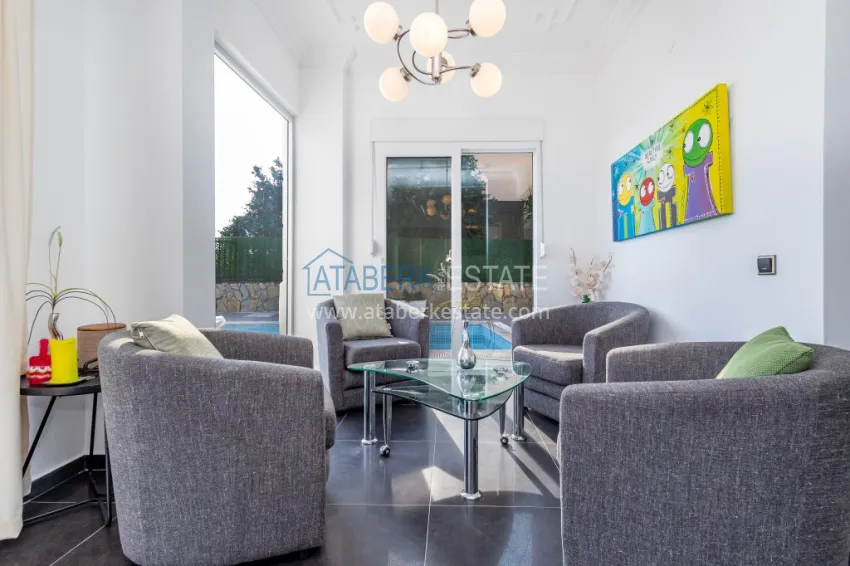 Purchase 3+1 panoramic private villa with furniture and swimming pool in Tepe, Alanya — suitable for a residence permit 13 