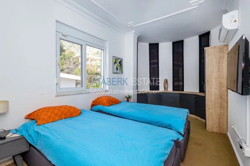 Purchase 3+1 panoramic private villa with furniture and swimming pool in Tepe, Alanya — suitable for a residence permit 21 