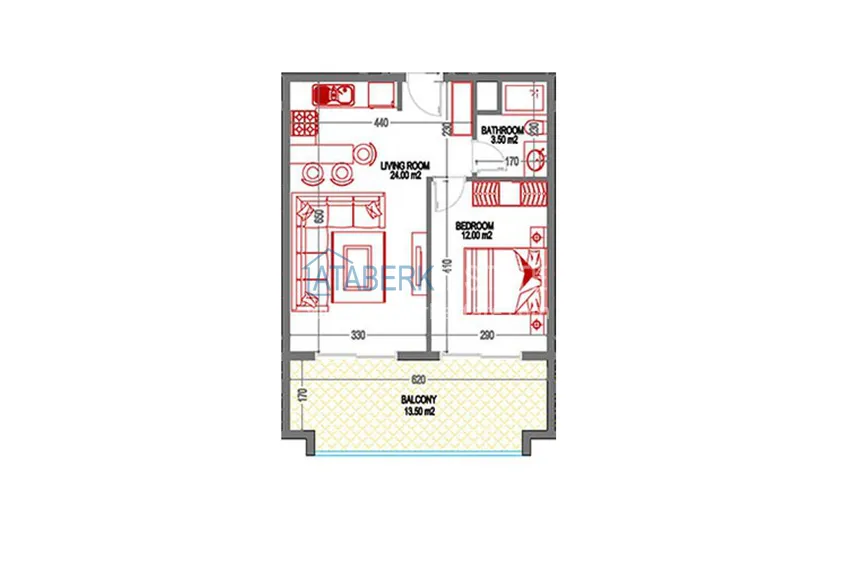 Buy cheap Furnished 1+1 apartment with warm floors and a glazed balcony — Mahmutlar, Alanya 2 