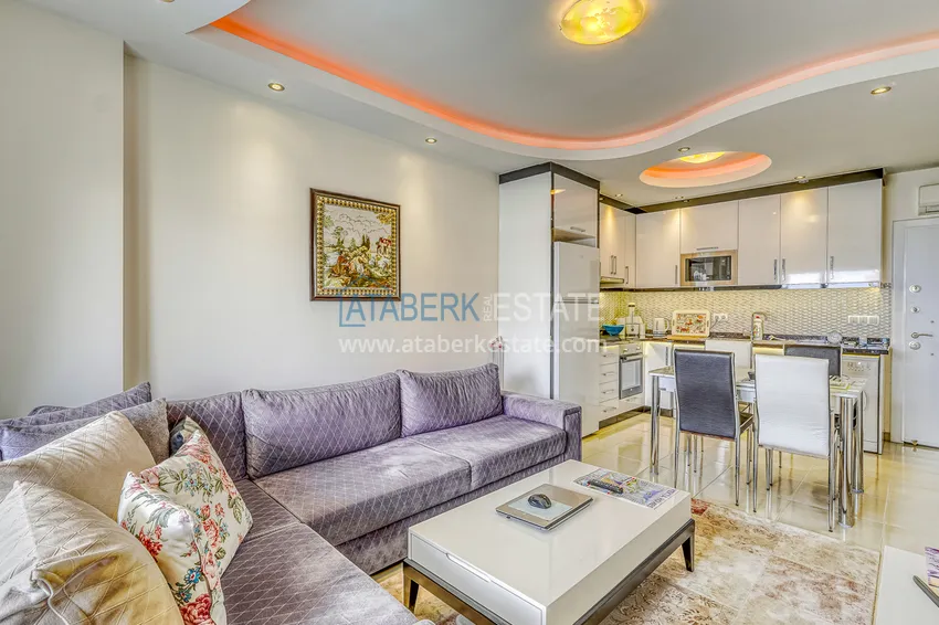 Purchase  1+1 apartment with furniture and sea view in a luxury complex — Alanya, Mahmutlar district  1 