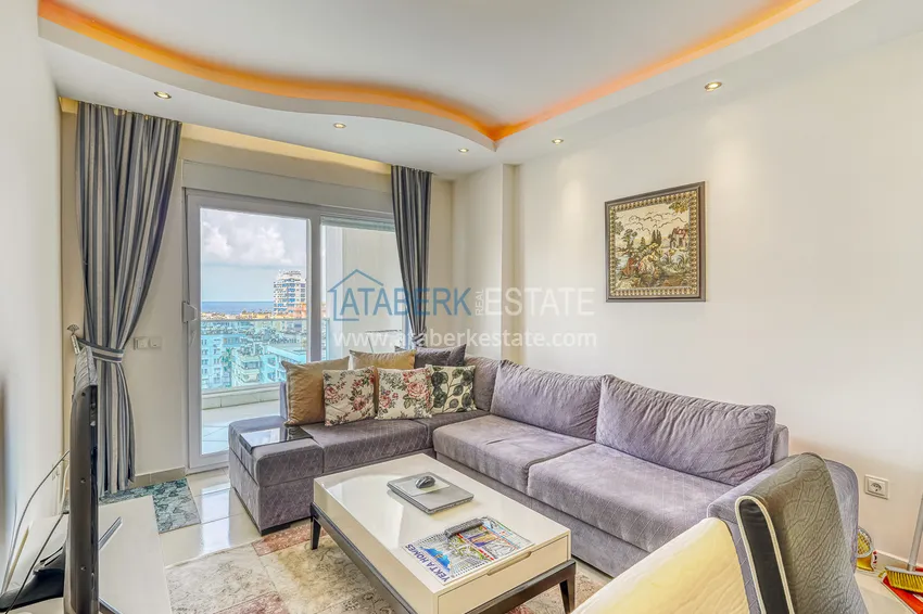 Purchase  1+1 apartment with furniture and sea view in a luxury complex — Alanya, Mahmutlar district  2 