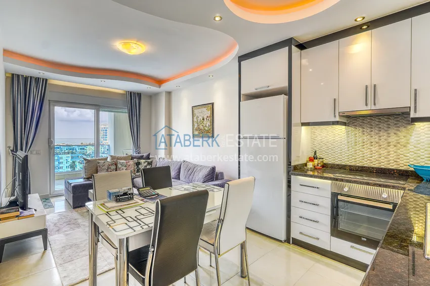 Purchase  1+1 apartment with furniture and sea view in a luxury complex — Alanya, Mahmutlar district  5 