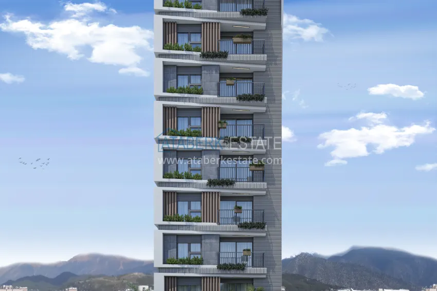 A new residential complex under construction in the central part of Antalya — Yildiz district 3 